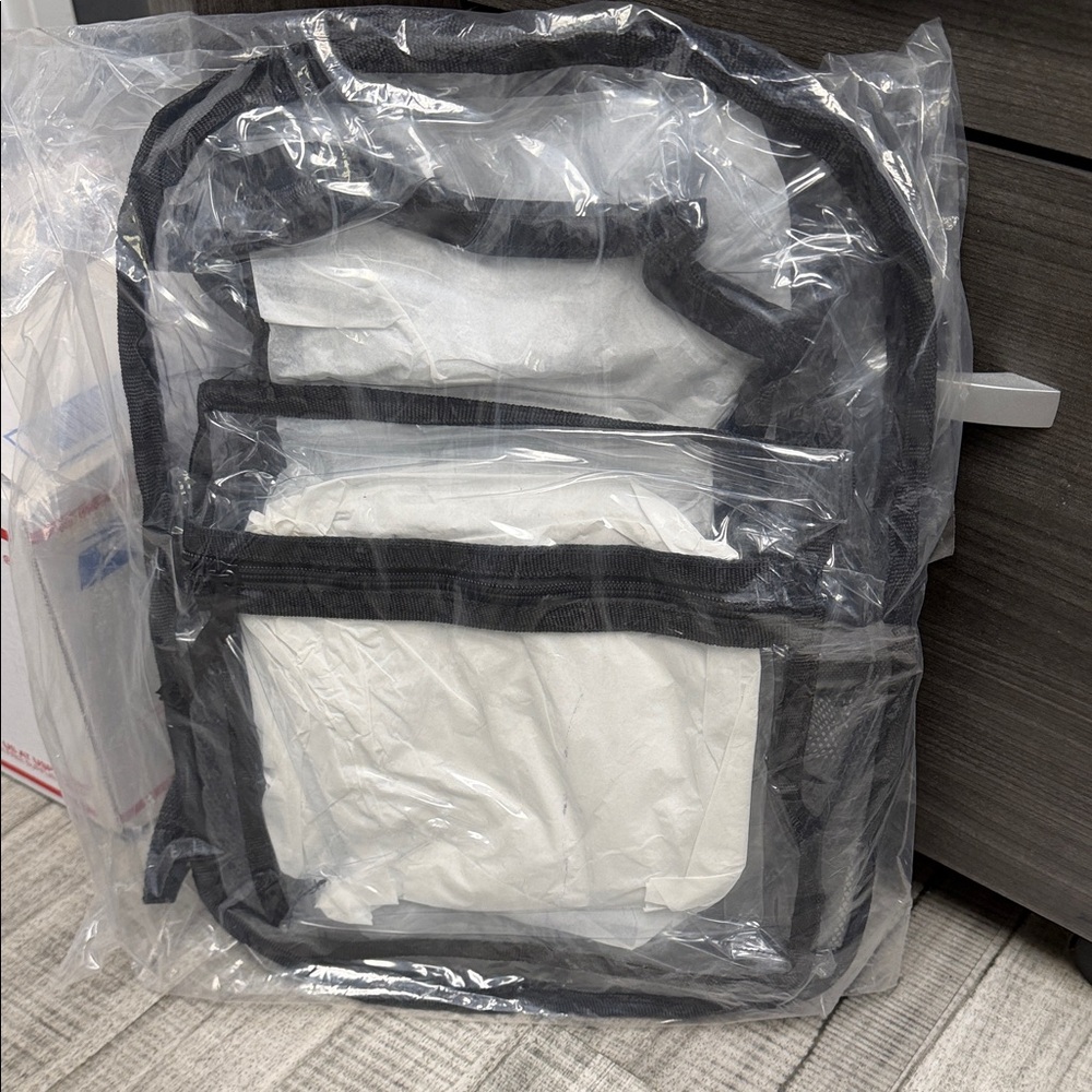 Stylish Black and Clear Men's Backpack